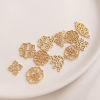 Picture of Eco-friendly Brass Style Of Royal Court Character Connectors Charms Pendants Lace 14K Real Gold Plated Hollow