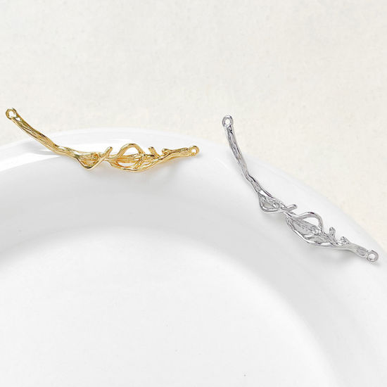Bild von 1 Stück Messing Steckverbinder Charms Anhänger Zweig Bunt 4.4cm x 0.6cm