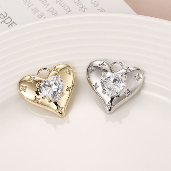 Picture of Brass Valentine's Day Charms Multicolor Heart Star