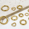 Imagen de 5 Unidades Enchapado al Vacío 304 Acero Inoxidable Cerrado Soldar Argollas Anillo Chapado en Oro de 18K