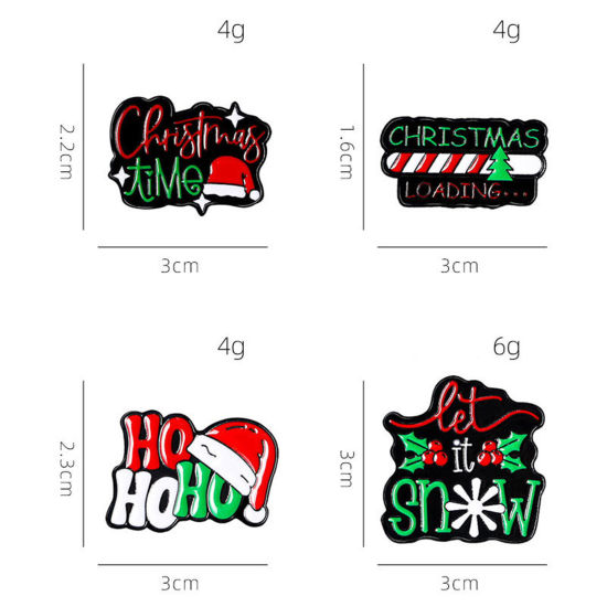 Picture of Retro Pin Brooches Christmas Hats Multicolor Enamel