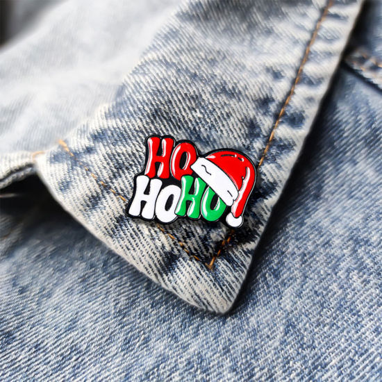 Picture of Retro Pin Brooches Christmas Hats Multicolor Enamel