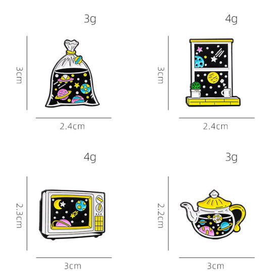 Изображение 1 ШТ галактика Основы для Брошей Окно Вселенная галактика Разноцветный С Эмалью
