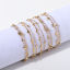 Immagine di 1 Pz Placcatura Sottovuoto 304 Acciaio Inossidabile Stile Ins Catena a Pallini Bracciale Multistrato a Strati Oro Placcato Olive