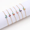 Imagen de 1 Unidad Enchapado al Vacío 304 Acero Inoxidable Estilo Ins Cable Cadena Cruz Pulseras Chapado en Oro Multicolor Cereza Esmalte