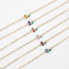 Imagen de 1 Unidad Enchapado al Vacío 304 Acero Inoxidable Estilo Ins Cable Cadena Cruz Pulseras Chapado en Oro Multicolor Cereza Esmalte