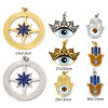 Picture of 304 Stainless Steel Charms Hamsa Symbol Hand Eye With Jump Ring