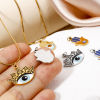 Picture of 304 Stainless Steel Charms Hamsa Symbol Hand Eye With Jump Ring