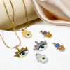 Picture of 304 Stainless Steel Charms Hamsa Symbol Hand Eye With Jump Ring