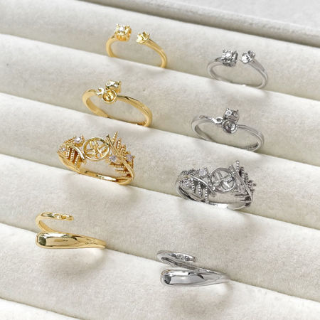 Eco-friendly Brass Stylish Open Semi Mount Ring For DIY Pearl Setting Square Multicolor Clear Rhinestone