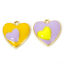 Bild von 1 Stück Umweltfreundlich Messing Valentinstag Charms 18K Echtgold plattiert Herz Emaille 19mm x 18mm