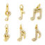 Picture of Eco-friendly Brass Music Charms 18K Real Gold Plated Musical Note Micro Pave Clear Cubic Zirconia