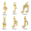 Picture of Eco-friendly Brass Music Charms 18K Real Gold Plated Musical Note Micro Pave Clear Cubic Zirconia
