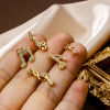 Picture of Eco-friendly Brass Music Charms 18K Real Gold Plated Musical Note Micro Pave Clear Cubic Zirconia
