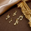 Picture of Eco-friendly Brass Music Charms 18K Real Gold Plated Musical Note Micro Pave Clear Cubic Zirconia