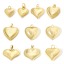 Immagine di 1 Pz Ecologico Ottone San Valentino Ciondoli Cuore Vero Oro Placcato 3D