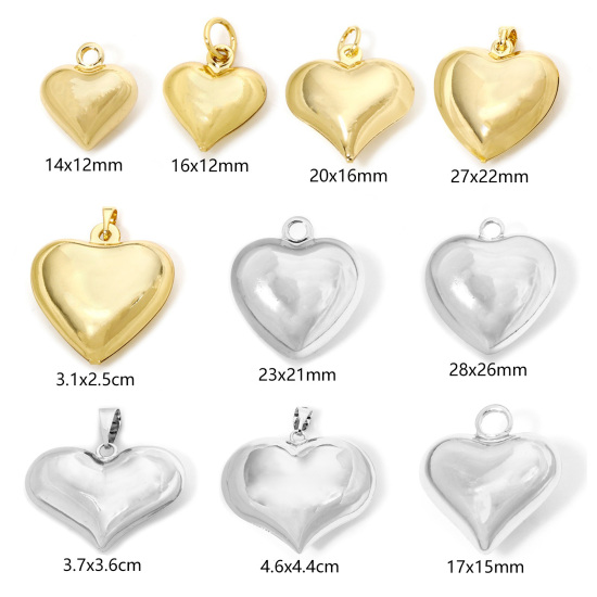 Picture of Eco-friendly Brass Valentine's Day Charms Real Gold Plated Heart 3D