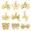 Image de 1 Pièce Pendentif Breloque Vêtements en Laiton Respectueux de la Nature Nœuds Papillon Plaqué Or Véritable