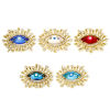 Изображение Eco-friendly Brass & Glass Religious Connectors Charms Pendants Evil Eye Eye of Providence/ All-seeing Eye 18K Real Gold Plated Multicolor Micro Pave Clear Cubic Zirconia 28mm x 22mm