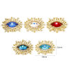 Изображение Eco-friendly Brass & Glass Religious Connectors Charms Pendants Evil Eye Eye of Providence/ All-seeing Eye 18K Real Gold Plated Multicolor Micro Pave Clear Cubic Zirconia 28mm x 22mm