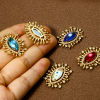Изображение Eco-friendly Brass & Glass Religious Connectors Charms Pendants Evil Eye Eye of Providence/ All-seeing Eye 18K Real Gold Plated Multicolor Micro Pave Clear Cubic Zirconia 28mm x 22mm