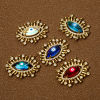Изображение Eco-friendly Brass & Glass Religious Connectors Charms Pendants Evil Eye Eye of Providence/ All-seeing Eye 18K Real Gold Plated Multicolor Micro Pave Clear Cubic Zirconia 28mm x 22mm