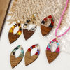 Picture of Resin & Natural Wood Effect Resin Pendants Multicolor Marquise Gravels Chips 4.8cm x 2.4cm
