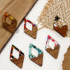 Imagen de 2 Unidades Madera+Resina Resina de Efecto Madera Colgantes Multicolor Diamond Astillas de Grava 4.8cm x 2.6cm