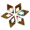 Imagen de 2 Unidades Madera+Resina Resina de Efecto Madera Colgantes Multicolor Diamond Astillas de Grava 4.8cm x 2.6cm