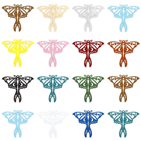 Imagen de 10 Unidades Hierro Filigrana Estampación Colgantes Multicolor Polilla Eclipse Lunar Hueco 4.1cm x 3.5cm