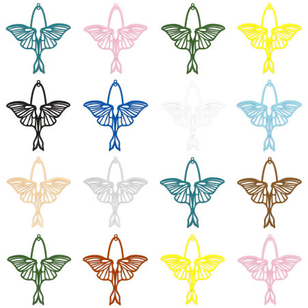 Imagen de 5 Unidades Hierro Filigrana Estampación Colgantes Multicolor Polilla Hueco 6cm x 5.4cm