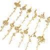 Picture of Vacuum Plating 201 Stainless Steel Birth Month Flower Pendants Gold Plated Hollow