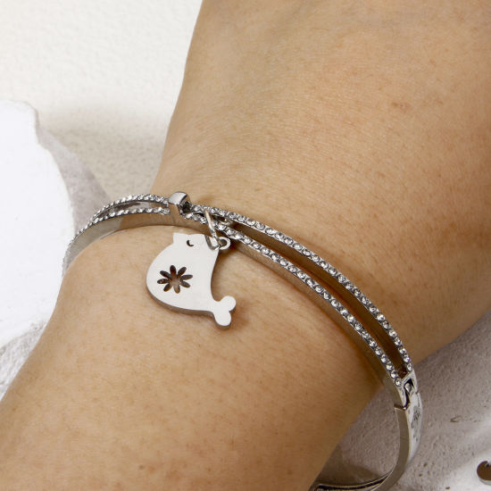 Изображение 2 ШТ 304 Нержавеющая Сталь Ажурная Резьба Подвески Серебряный Тон Двусторонняя полировка