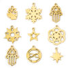 Picture of Vacuum Plating 304 Stainless Steel Cut Out Charms 18K Gold Plated Double-sided Polishing
