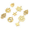 Picture of Vacuum Plating 304 Stainless Steel Cut Out Charms 18K Gold Plated Double-sided Polishing