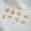 Picture of Eco-friendly Brass Charms 14K Real Gold Plated Bowknot Flower Clear Cubic Zirconia