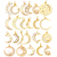 Picture of Eco-friendly Brass Galaxy Charms 18K Real Gold Plated Half Moon Clear Cubic Zirconia