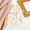 Picture of Eco-friendly Brass Galaxy Charms 18K Real Gold Plated Half Moon Clear Cubic Zirconia