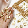 Bild von 1 Stück Umweltfreundlich Messing Charms 18K Echtgold plattiert Buchstabe 3D