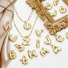 Bild von 1 Stück Umweltfreundlich Messing Charms 18K Echtgold plattiert Buchstabe 3D