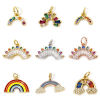 Picture of Eco-friendly Brass Weather Collection Charms Real Gold Plated Rainbow Micro Pave Multicolour Cubic Zirconia