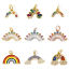 Bild von 1 Stück Umweltfreundlich Messing Wetter Kollektion Charms Echtgold plattiert Regenbogen Micro Pave Bunt Zirkonia