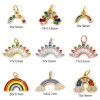 Picture of Eco-friendly Brass Weather Collection Charms Real Gold Plated Rainbow Micro Pave Multicolour Cubic Zirconia