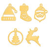 Picture of Vacuum Plating 201 Stainless Steel Simple Charms Multicolor Circle Ring Christmas Tree Hollow