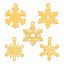 Picture of Vacuum Plating 201 Stainless Steel Christmas Charms Gold Plated Snowflake Hollow