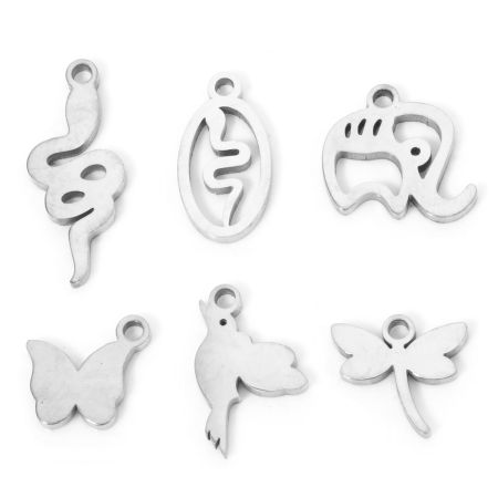 Picture of 304 Stainless Steel Charms Silver Tone Animal
