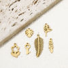 Picture of Vacuum Plating 304 Stainless Steel Charms 18K Gold Plated Flower Leaves