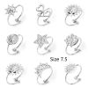 Picture of 304 Stainless Steel Open Adjustable Rings Silver Tone 17.7mm(US Size 7.5)