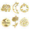 Picture of Vacuum Plating 304 Stainless Steel Stylish Charms Gold Plated Flower Leaves Hollow