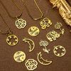 Picture of Vacuum Plating 304 Stainless Steel Stylish Charms Gold Plated Flower Leaves Hollow
